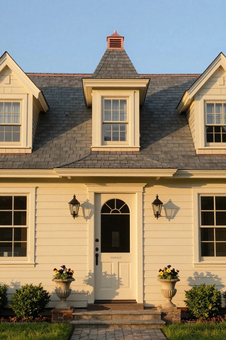 Cream Clapboard with a Slate Roof