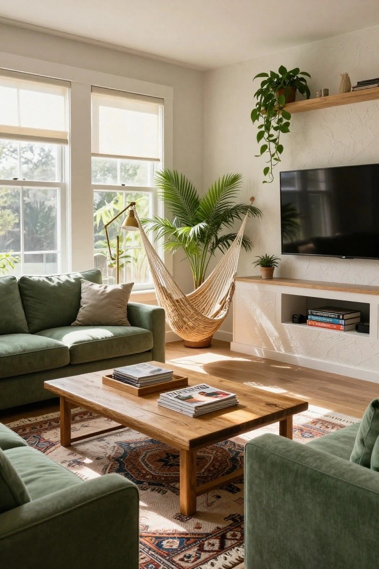 Sage Green Sofas in Neutral Rooms