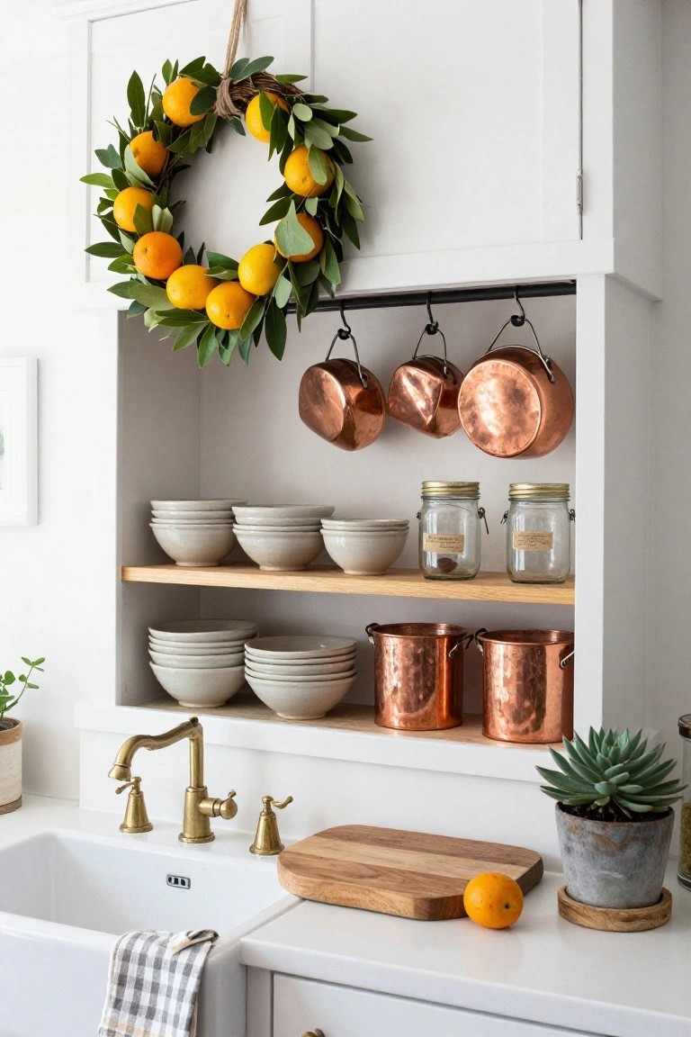 Hang a Fresh Orange Wreath in the Kitchen