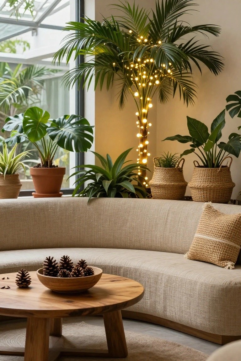 Wrap Fairy Lights Around Tall Plants