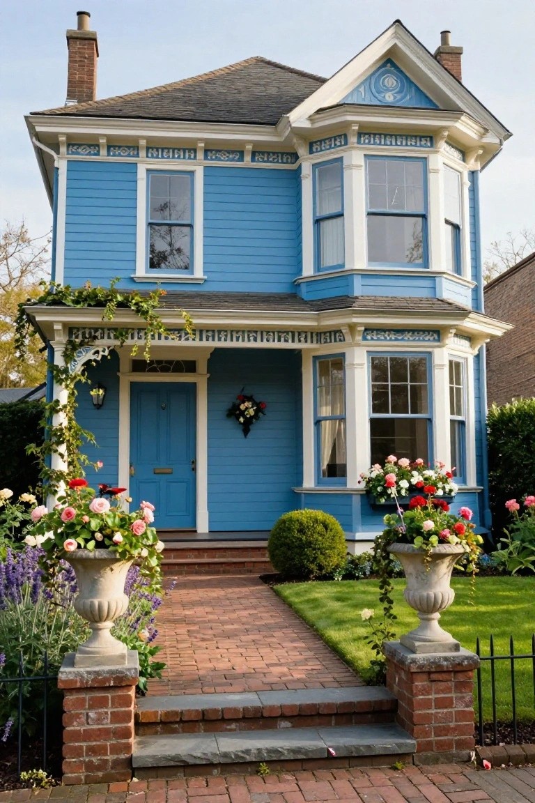 Frame the Entry with Matching Stone Urns