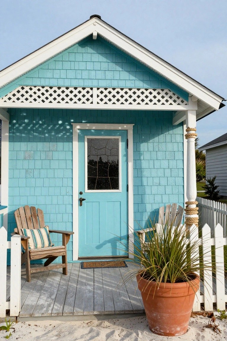 Soft Blue Shingle Siding