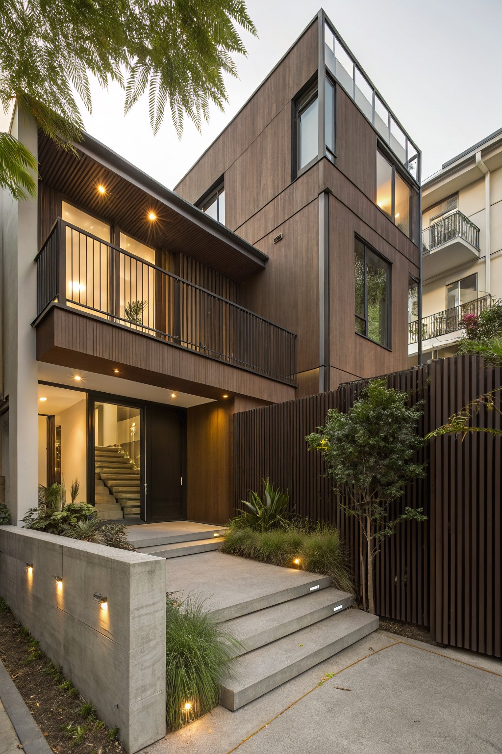 Dark Brown Wood Cladding on Modern Homes