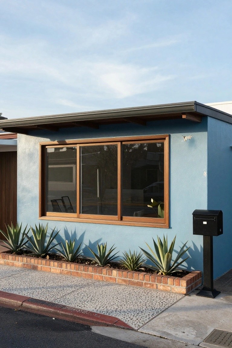 Pale Blue Walls with Wood Frames