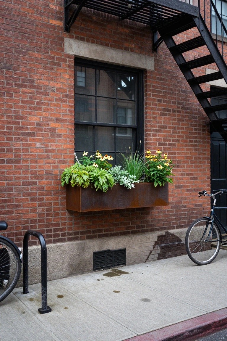 Window Boxes on Brick Walls
