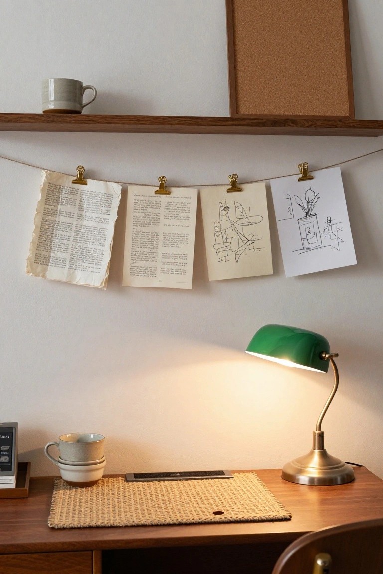 Clothesline Garland with Clipped Papers