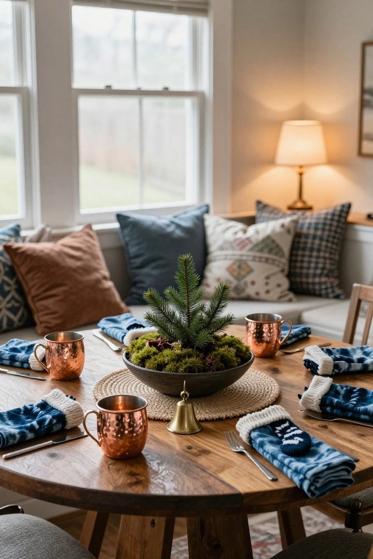 Rustic Moss and Pine Table Centerpiece