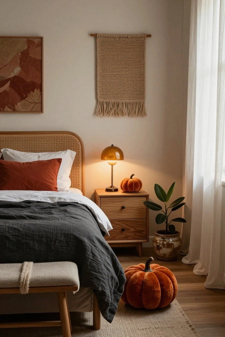 Pumpkin Shelf Display for Bedroom Halloween