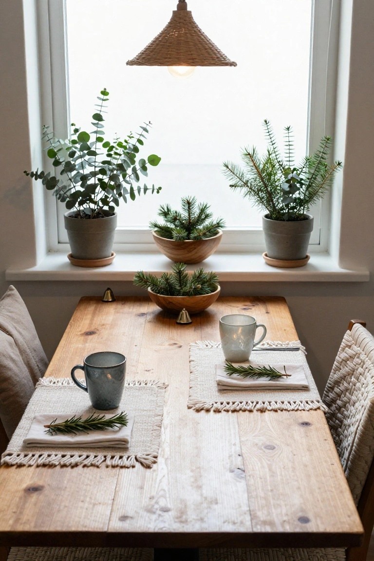 Wooden Bowls of Fir Branches