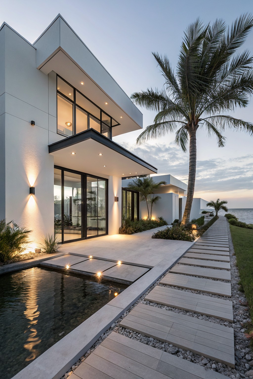 Glowing Path Lights Guide the Way