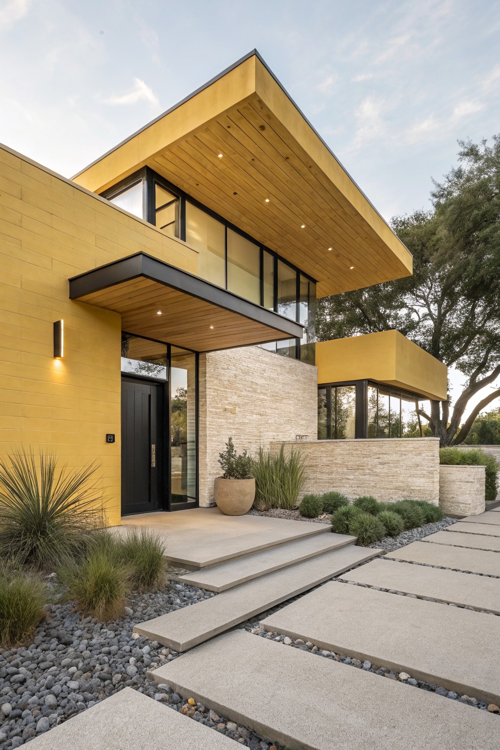 Wood Canopy Over the Front Entry