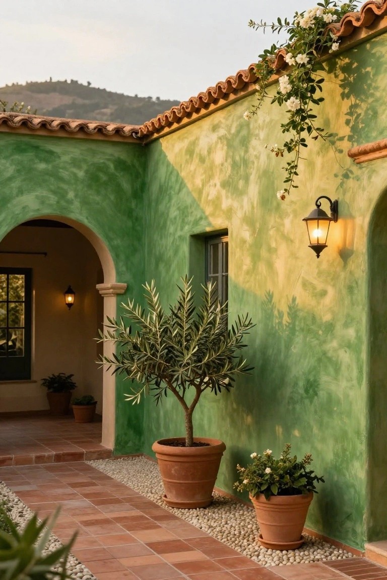 Jungle Green Stucco Walls