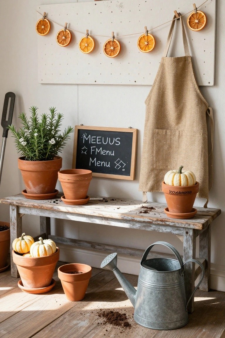 Rustic Indoor Potting Bench
