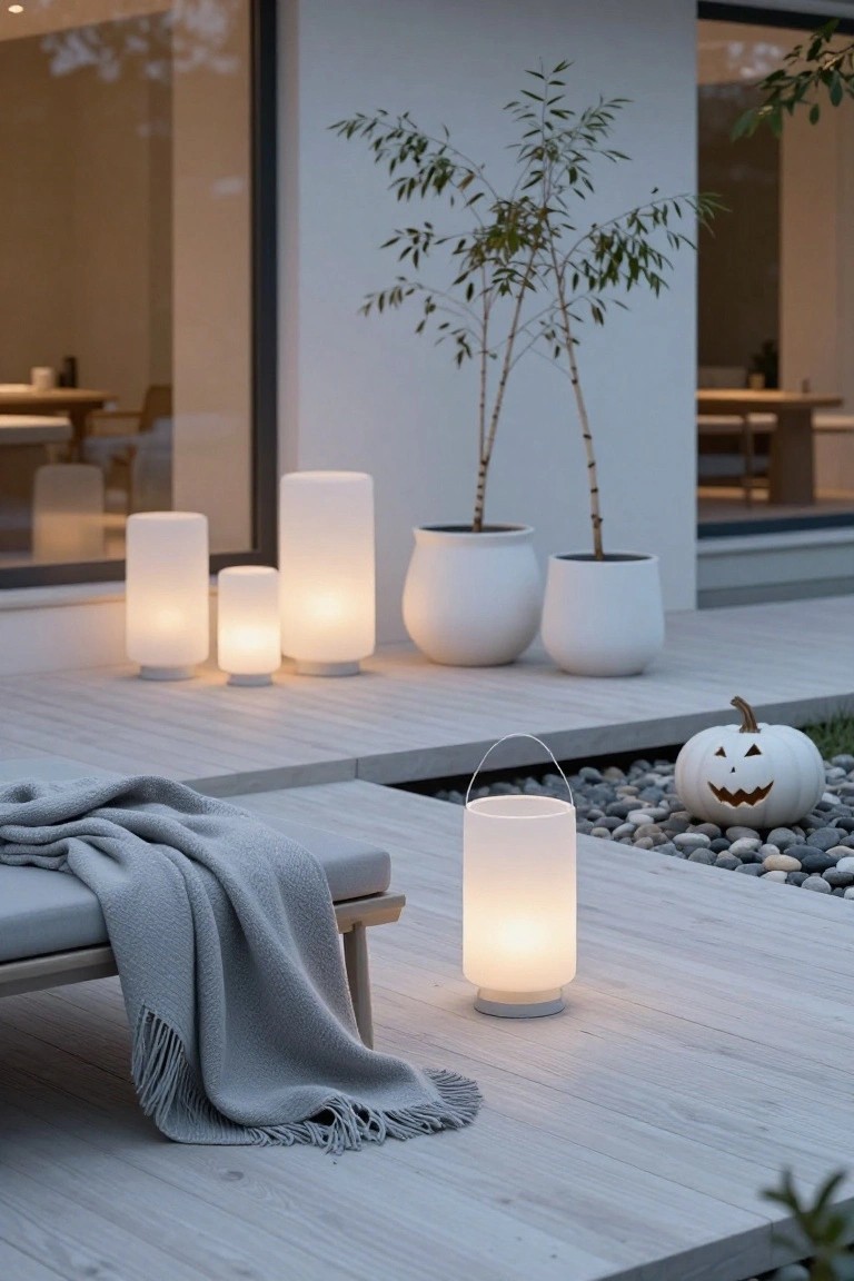 Lanterns Flanking the Front Door