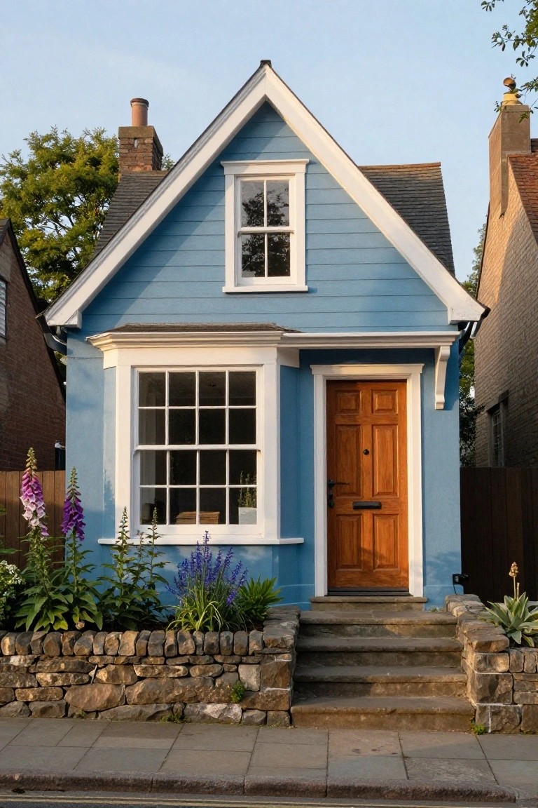 Soft Blue Clapboard Craftsman Cottage