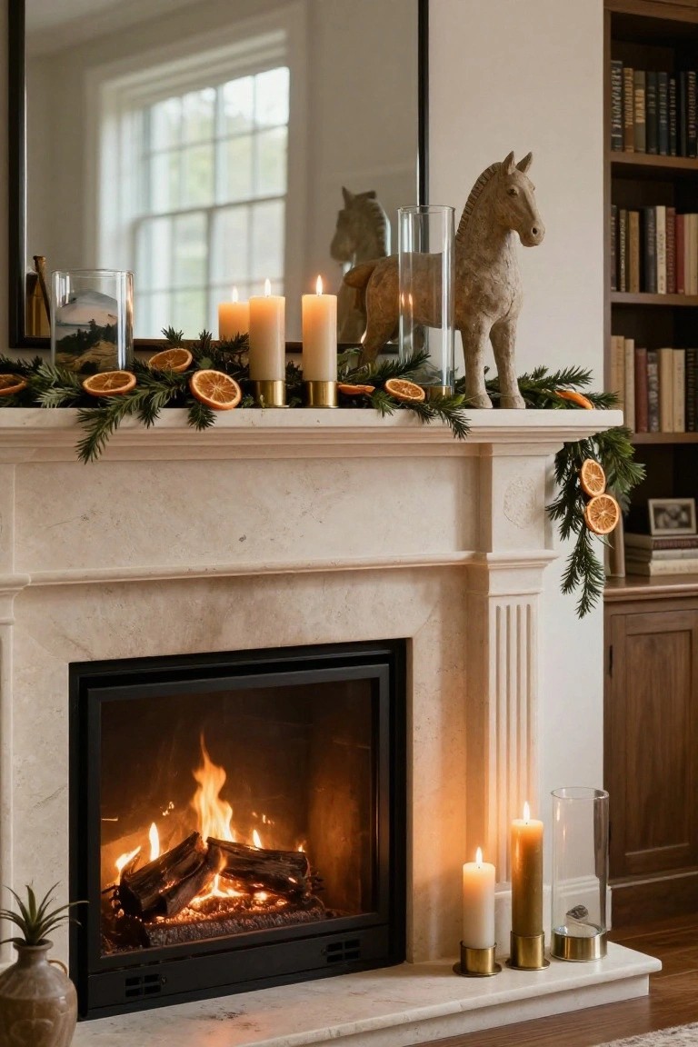 Simple Christmas Mantel Garland