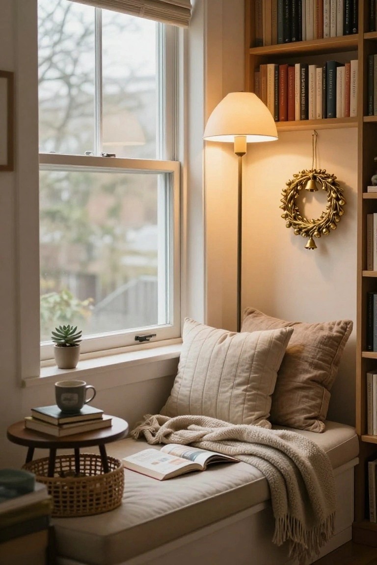Gold Wreath in a Reading Nook