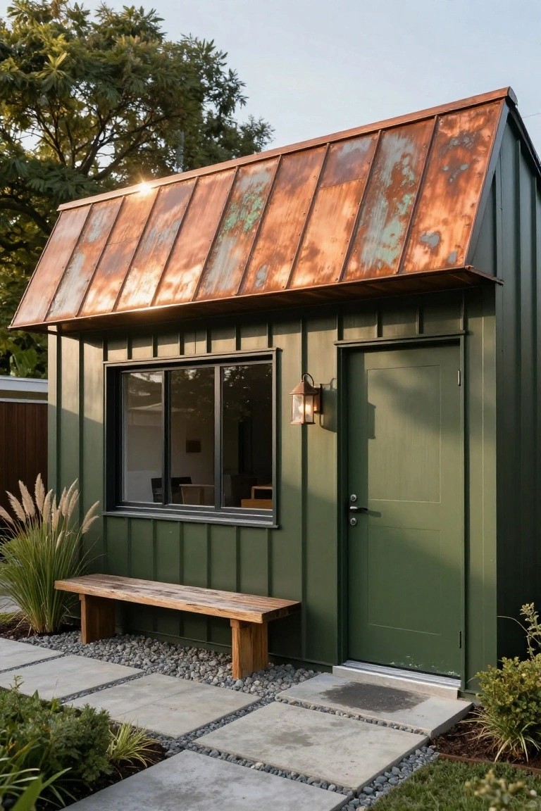 Forest Green Exterior with Copper Roof