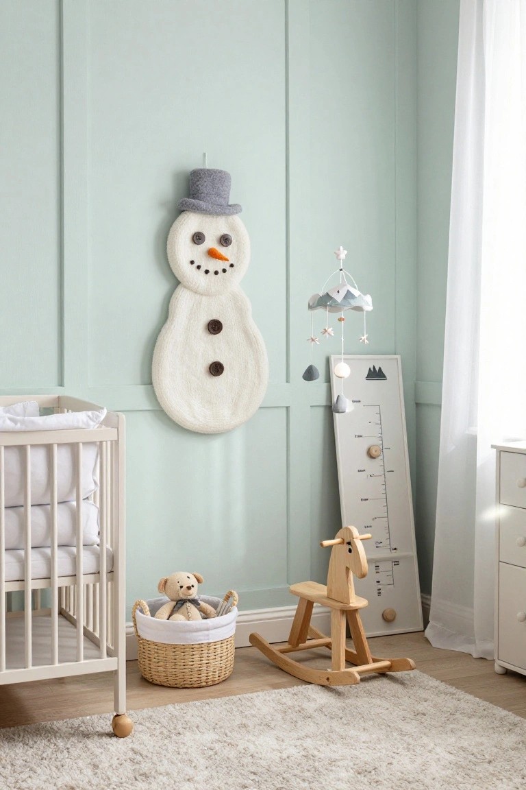 Soft Snowman Hanging Brightens a Nursery