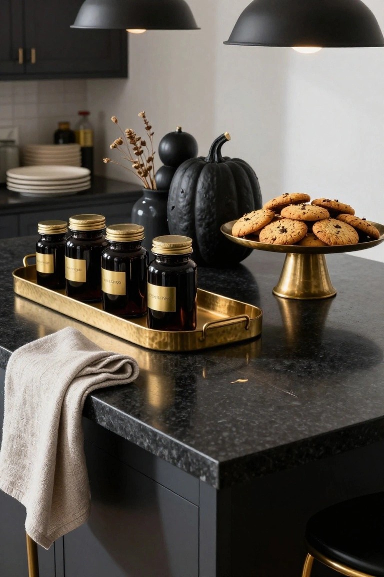 Black and Gold Apothecary Jars