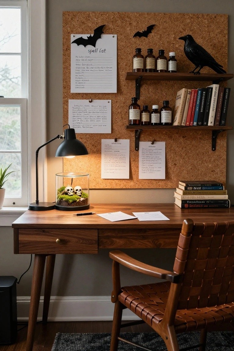 Witchy Desk Setup for Halloween