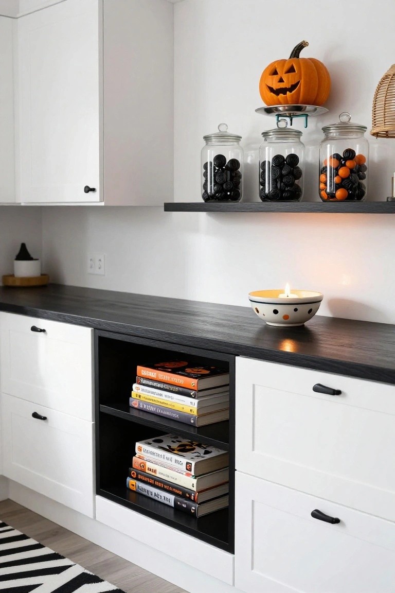 Pumpkins and Candles on the Kitchen Island