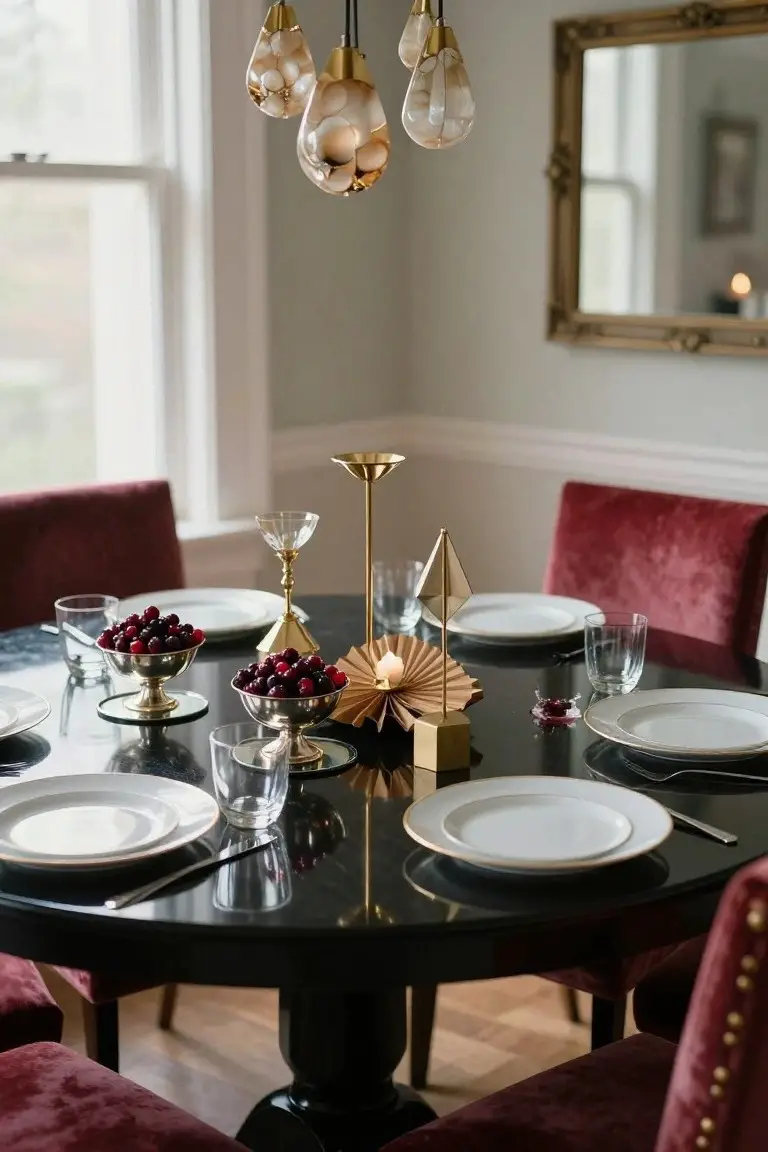 Vintage Gold and Berry Christmas Table